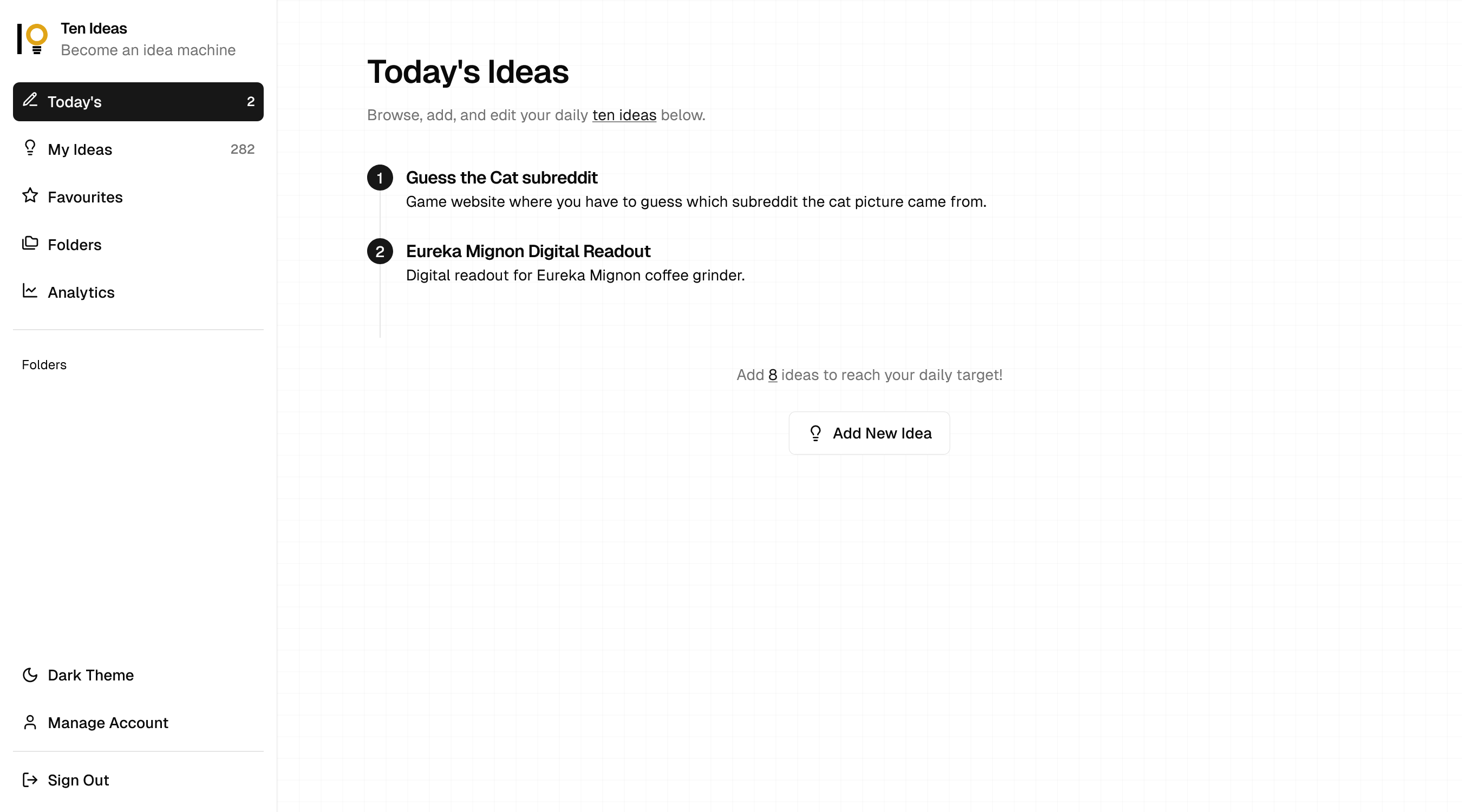 TenIdeas Screenshot